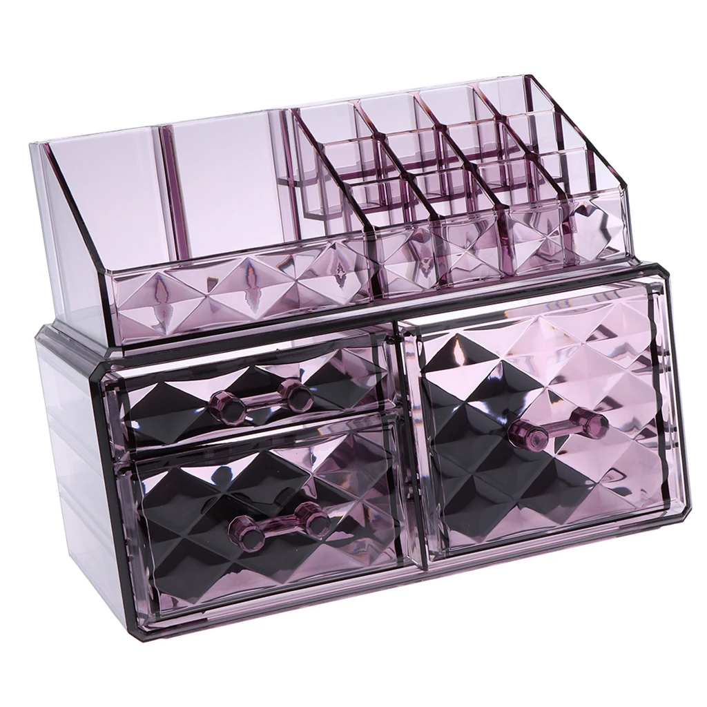 Big Size Makeup Case Acrylic Cosmetic Jewelry Organizer Display Box Makeup storage 3 Drawers + Top Section- Purple
Big Size Makeup Case Acrylic Cosmetic Jewelry Organizer Display Box Makeup storage 3 Drawers + Top Section- Purple