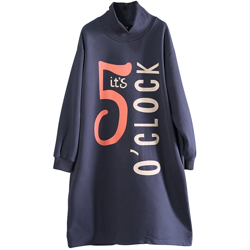 

High Collar Fleece-lined Letter A Version Mid-length Sweater Skirt Outdoor Camping Trekking Pure Cotton Pilling Thickened Coat