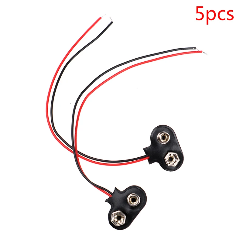 5pcs 9V Battery Clips 15cm Black Red Cable Connection Connector Buckle 
5pcs 9V Battery Clips 15cm Black Red Cable Connection Connector Buckle