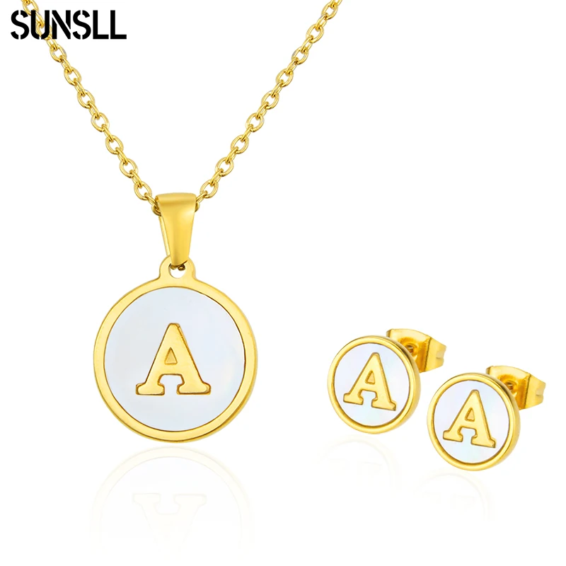 SUNSLL 26 Letters Initial Necklaces Earring Set for Women Gold Color Alphabet Shell Pendant Fashion Jewelry Best Friend Gift
SUNSLL 26 Letters Initial Necklaces Earring Set for Women Gold Color Alphabet Shell Pendant Fashion Jewelry Best Friend Gift