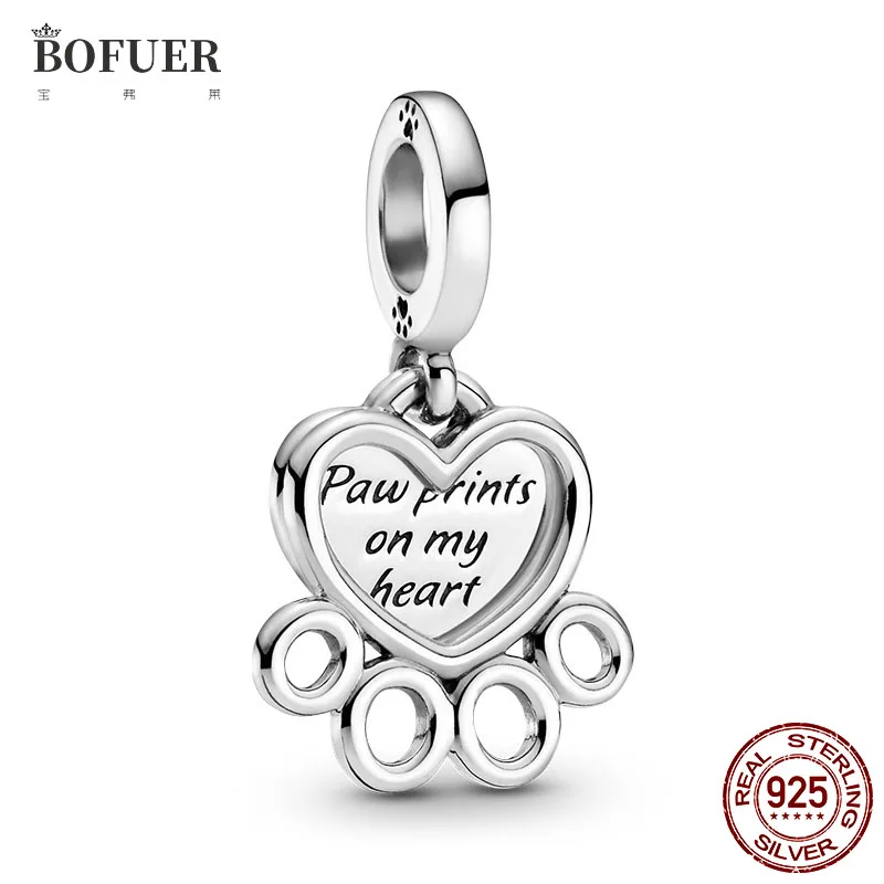 Animal Collection 925 Sterling Silver Hearts & Paw Print Dangle Charm Pendant fit Original Pandora Bracelet Necklace DIY Jewelry
Animal Collection 925 Sterling Silver Hearts & Paw Print Dangle Charm Pendant fit Original Pandora Bracelet Necklace DIY Jewelry
