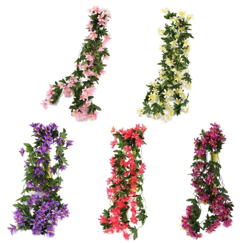 1 Bunch Artificial Lily Silk Flowers Vine Garland Home Hanging Wedding Decorations
1 Bunch Artificial Lily Silk Flowers Vine Garland Home Hanging Wedding Decorations