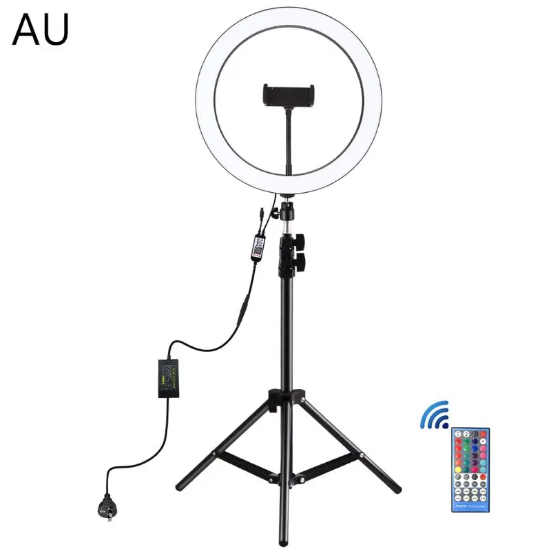 Tritone Remote Dimming 12\" LED Selfie Ring Light RGB Dimmable Vlogging Selfie E7CB
Tritone Remote Dimming 12\" LED Selfie Ring Light RGB Dimmable Vlogging Selfie E7CB