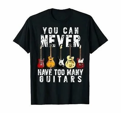 

Смешная футболка унисекс с коротким рукавом для музыки у вас никогда не будет слишком много гитар
