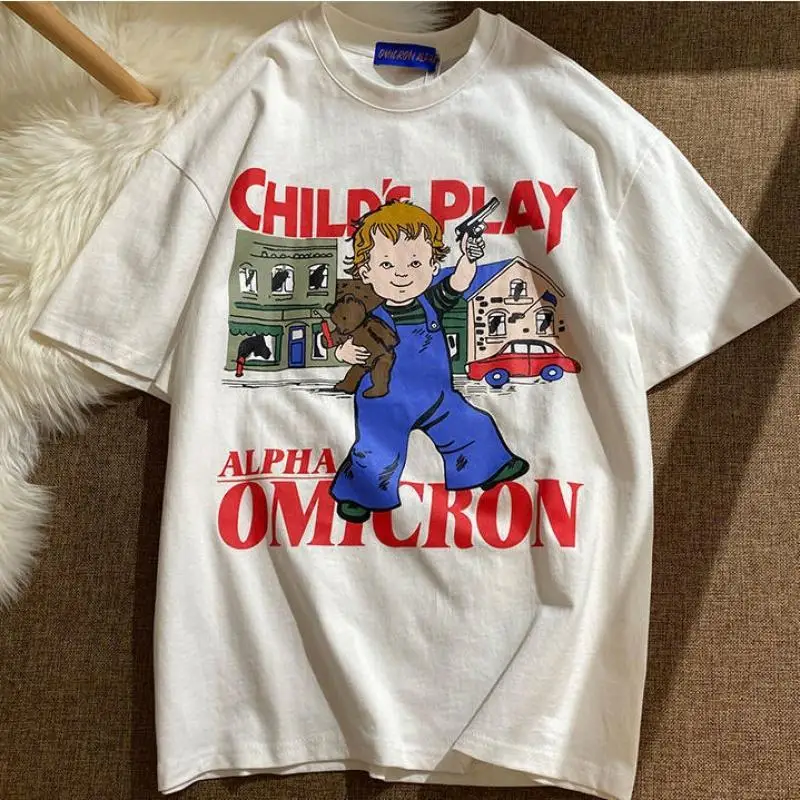 Pure cotton short-sleeved American retro male and female students short-sleeved wild casual lazy plus size T-shirt
Pure cotton short-sleeved American retro male and female students short-sleeved wild casual lazy plus size T-shirt