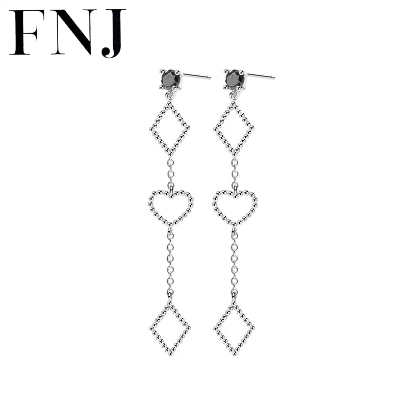 FNJ Heart Earrings 925 Silver Jewelry Original Pure S925 Sterling Silver Stud Earring for Women Cubic Zircon Long Tassel
FNJ Heart Earrings 925 Silver Jewelry Original Pure S925 Sterling Silver Stud Earring for Women Cubic Zircon Long Tassel