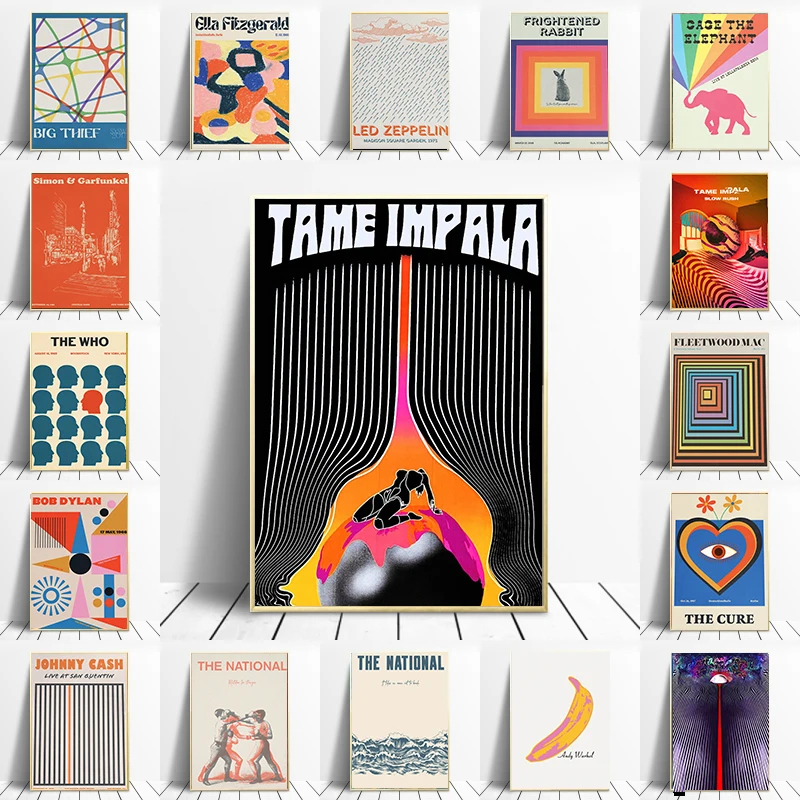 Pop retro music poster canvas painting wall art picture various bands playing tame impala music printing decoration wall unique
Pop retro music poster canvas painting wall art picture various bands playing tame impala music printing decoration wall unique