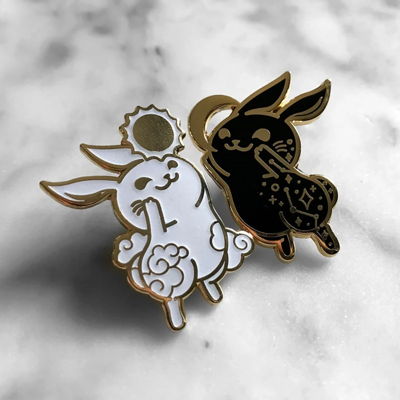 Cartoon Couple Cute Black White Sun Moon Kawaii Bunny Hard Enamel Badge Brooch Creative Backpack Lapel Pin Jewelry Party Brooch
Cartoon Couple Cute Black White Sun Moon Kawaii Bunny Hard Enamel Badge Brooch Creative Backpack Lapel Pin Jewelry Party Brooch