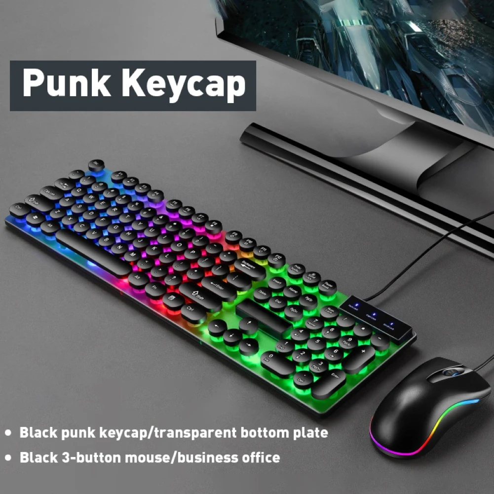 Светодиодный мышка с подсветкой и клавиатура Gaming Keyboard USB Проводная радужного
