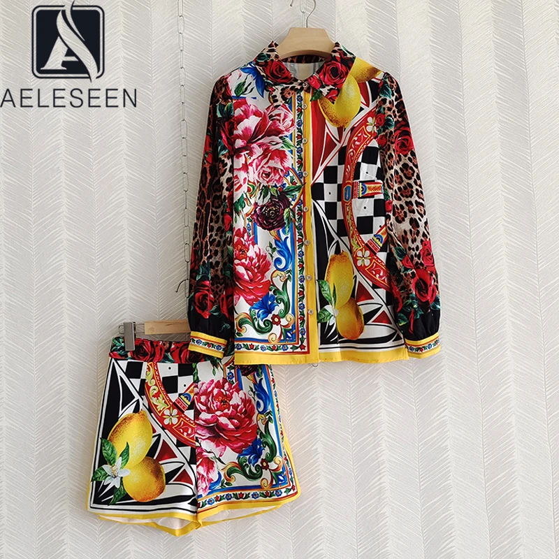 AELESEEN/Дизайнерские Модные женские комплекты, подиумная блузка с леопардовым принтом и цветочным принтом + шорты, повседневные комплекты из 2 ... 
AELESEEN/Дизайнерские Модные женские комплекты, подиумная блузка с леопардовым принтом и цветочным принтом + шорты, повседневные комплекты из 2 ...