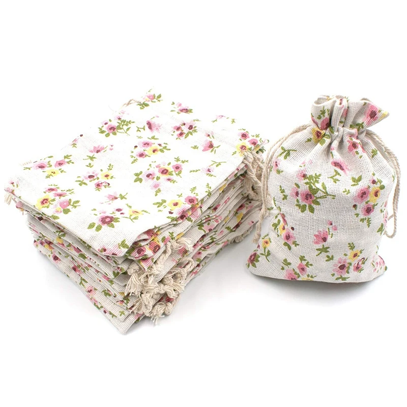50Pcs Floral Burlap Drawstring Bags, Linen Gift Bag Packing Storage Linen Jewelry Pouches Sacks for Christmas Wedding Party Show
50Pcs Floral Burlap Drawstring Bags, Linen Gift Bag Packing Storage Linen Jewelry Pouches Sacks for Christmas Wedding Party Show