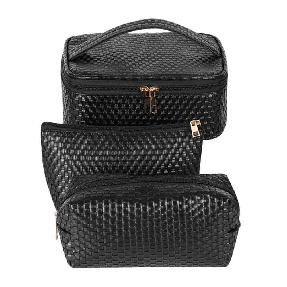 Three-Piece Cosmetic Bag Large Capacity Lightweight Design Woven Pattern Pvc Cosmetic Bag Wenxiu Nail Art Case Storage Bag
Three-Piece Cosmetic Bag Large Capacity Lightweight Design Woven Pattern Pvc Cosmetic Bag Wenxiu Nail Art Case Storage Bag