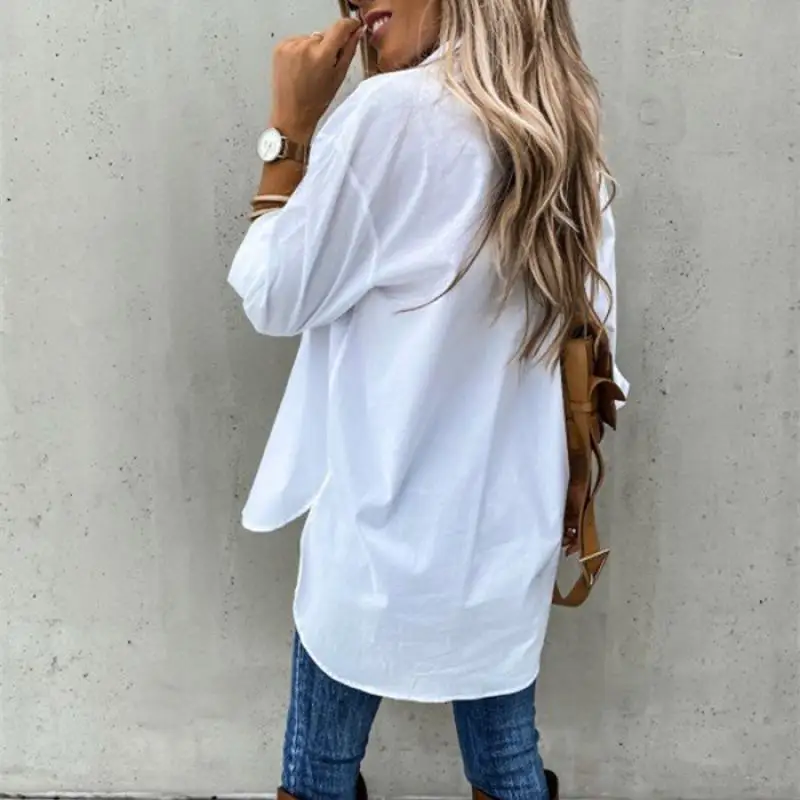 Women Fashion Casual Shirts Tops Female White Loose Long Sleeve Blouse Ol Style Shirt Ladies Turn-Down Collar Simple Blouses Top
Women Fashion Casual Shirts Tops Female White Loose Long Sleeve Blouse Ol Style Shirt Ladies Turn-Down Collar Simple Blouses Top