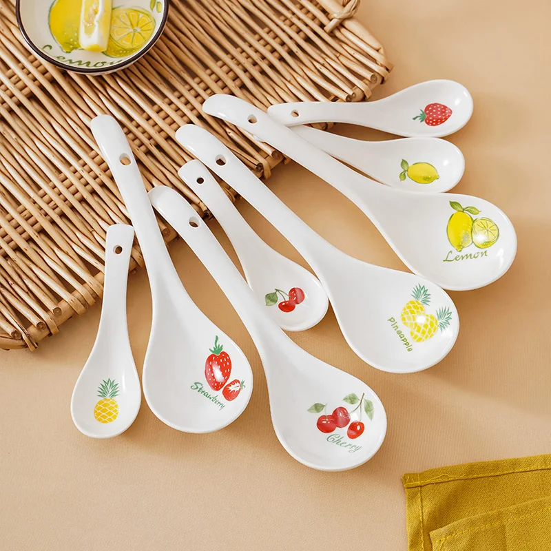Nordic Style Soup Spoon Dinnerware Set Ceramic Tableware Fruit Printing Chinese-style Japanese-style Tableware
Nordic Style Soup Spoon Dinnerware Set Ceramic Tableware Fruit Printing Chinese-style Japanese-style Tableware