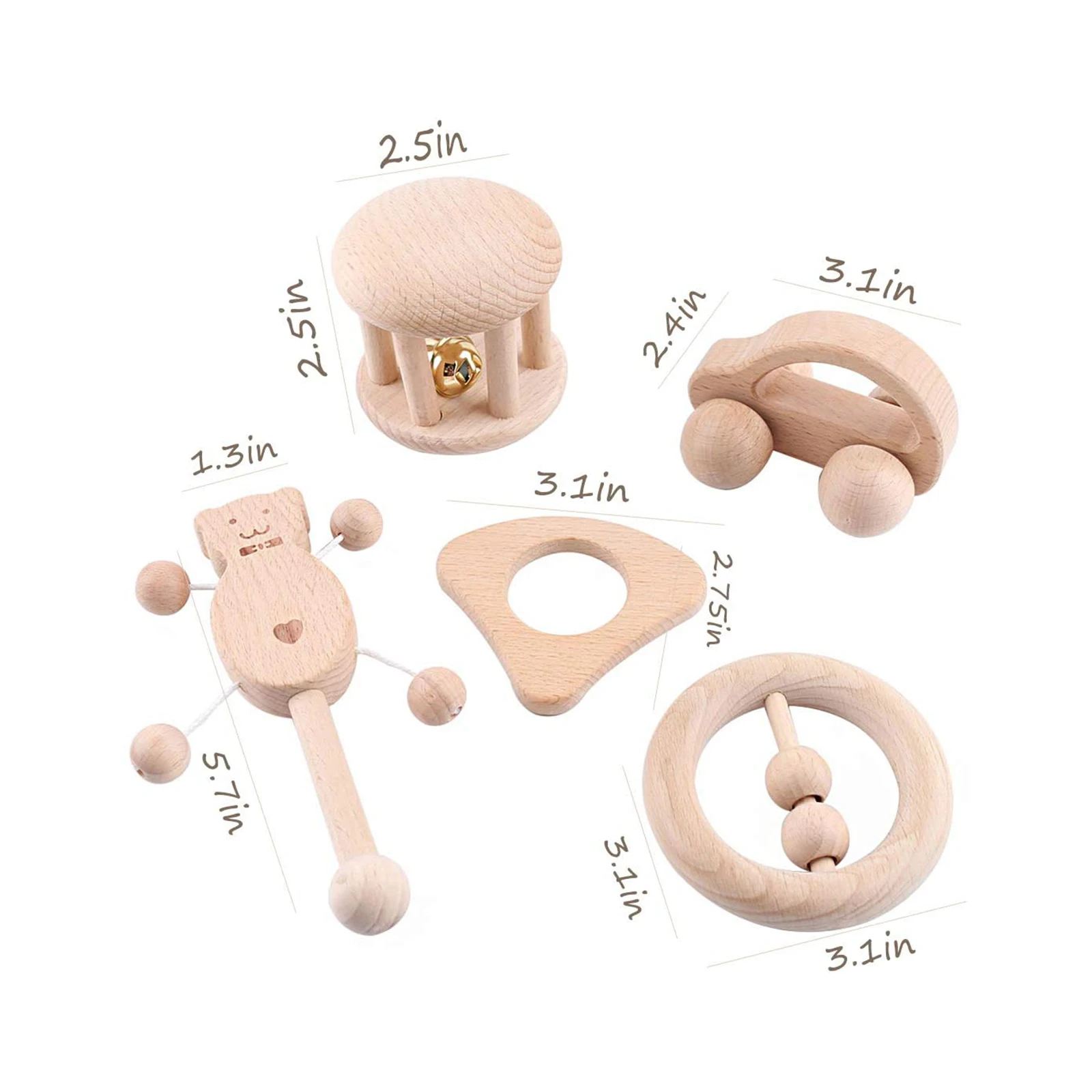 Toddlers Montessori Materials Infants Baby Rattle Bed Bell Music Wooden Toys Sounds Toy for Baby Boys Girls No Paint 6-24 Months
Toddlers Montessori Materials Infants Baby Rattle Bed Bell Music Wooden Toys Sounds Toy for Baby Boys Girls No Paint 6-24 Months