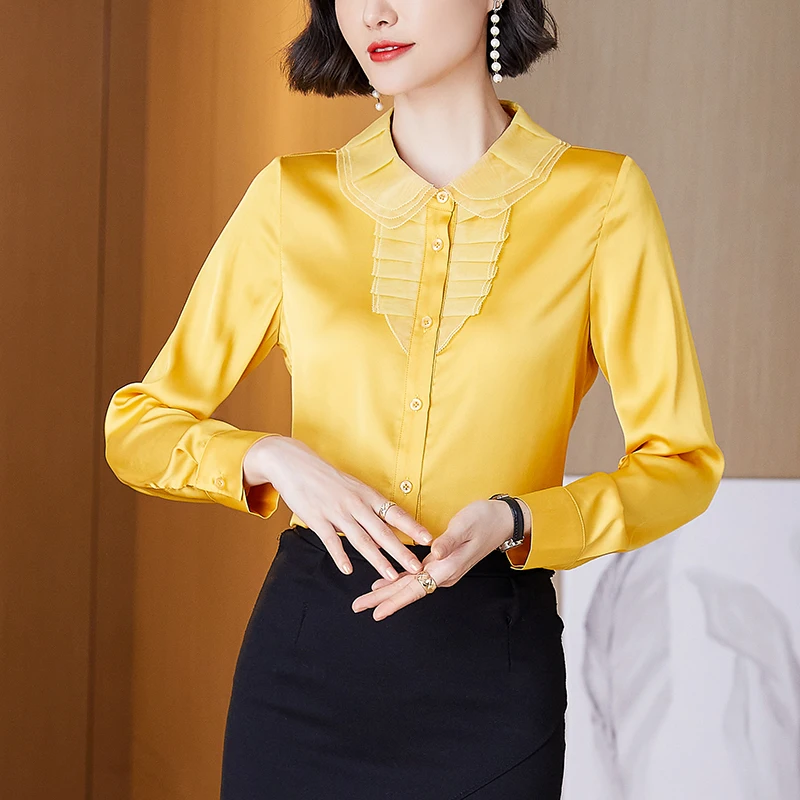 Korean Fashion Silk Women Blouses Satin Office Lady Shirt and Blouse Loose Long Sleeve Blusas Largas Plus Size Womens Tops
Korean Fashion Silk Women Blouses Satin Office Lady Shirt and Blouse Loose Long Sleeve Blusas Largas Plus Size Womens Tops