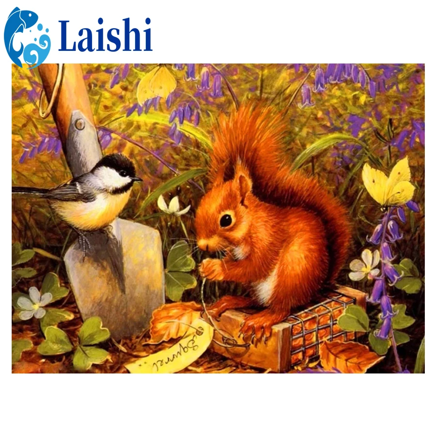 

5D DIY Diamond Painting Flower bird squirrel Cross Stitch Kit Full Drill Embroidery Mosaic Picture Of Rhinestone Gift Home Decor