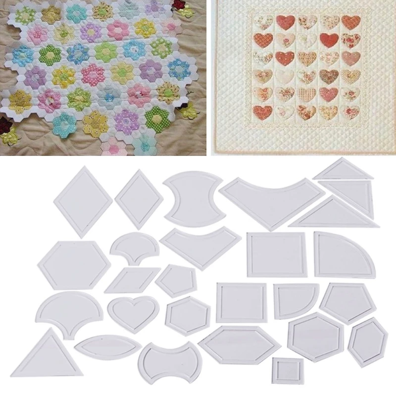 

27Pcs Mixed Handmade Quilt Templates DIY Tools Patchwork Quilter Quilting Supply 87HB