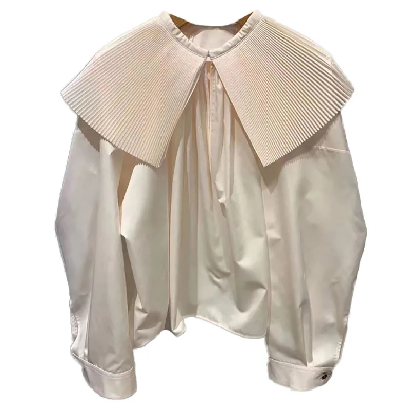 Women Peter Pan Collar Apricot Tops 2021 Korean Pleated Fall New Sweet Long Sleeve Pullover t shirt Causal Solid Top T-shirts
Women Peter Pan Collar Apricot Tops 2021 Korean Pleated Fall New Sweet Long Sleeve Pullover t shirt Causal Solid Top T-shirts