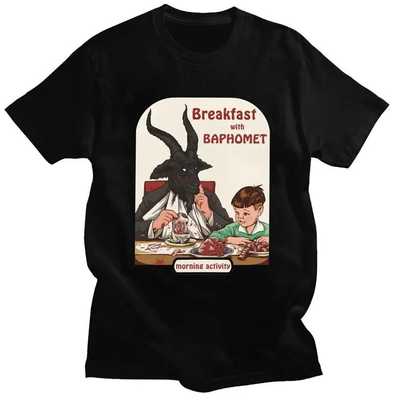 Футболка мужская классическая с завтрак с Baphomet, топ с коротким рукавом, для отдыха, дьявол, сатана, демон, удобная футболка, уличная одежда
Футболка мужская классическая с завтрак с Baphomet, топ с коротким рукавом, для отдыха, дьявол, сатана, демон, удобная футболка, уличная одежда