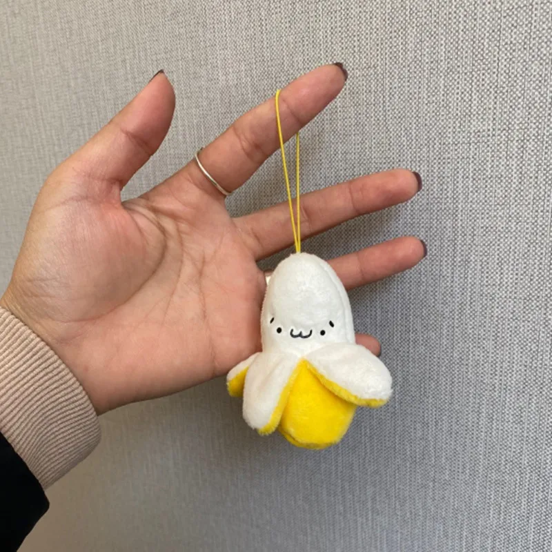 Милые Желтые Плюшевые игрушки в виде банана подвеска маленького бананового