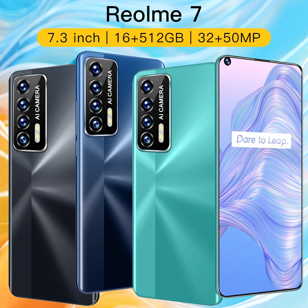Smartphones Reolme 7 Global Version For Sale 32+50MP 6800mAh Android11.0 16GB 512GB 7.3'' 6800mAh 5G Face Unlock Mobile Phone
Smartphones Reolme 7 Global Version For Sale 32+50MP 6800mAh Android11.0 16GB 512GB 7.3'' 6800mAh 5G Face Unlock Mobile Phone