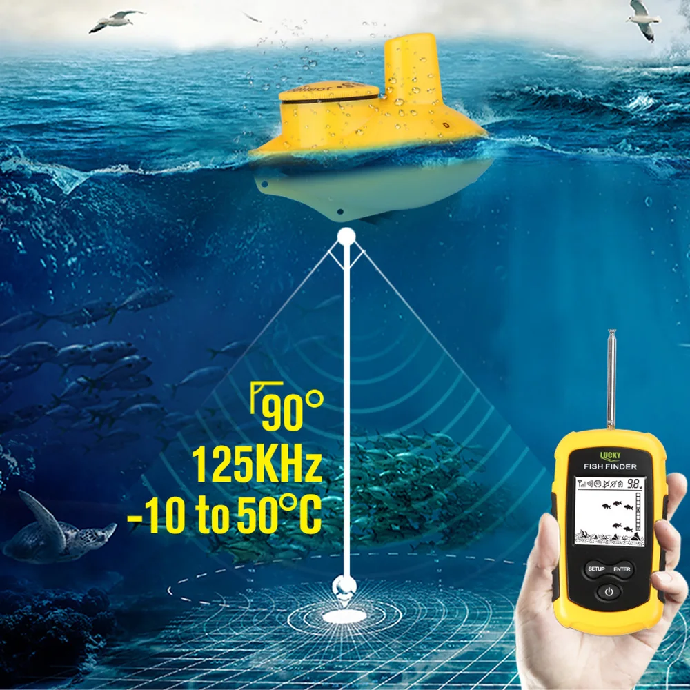 LUCKY FF1108-1 Fish Finder Wireless Ice Fishing Sonar Sounder Alarm Transducer Underwater Camera 100m Fishing Echo Sounder
LUCKY FF1108-1 Fish Finder Wireless Ice Fishing Sonar Sounder Alarm Transducer Underwater Camera 100m Fishing Echo Sounder