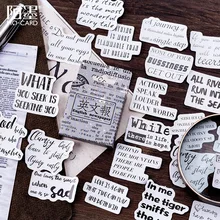 46 Pcs English Words Stickers Vintage Letter Paper Stationery Sticker Set For Diy Scrapbook Card Making Craft Lettering School
