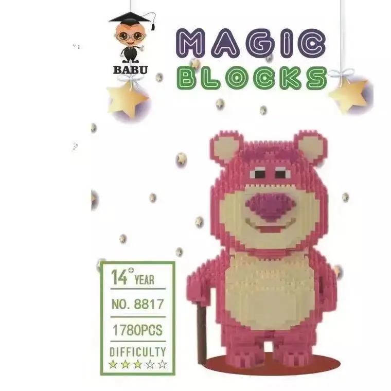 Babu mirco buidling blocks toys for kids pink small puzzle part blocks model strawberry bear
Babu mirco buidling blocks toys for kids pink small puzzle part blocks model strawberry bear