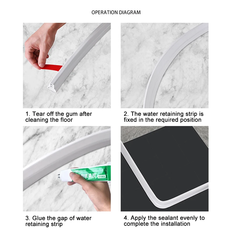 Collapsible Shower Threshold Water Dam Water Flood Barrier Water Stopper for Shower Floor Water Retaining Strip Home Garden
Collapsible Shower Threshold Water Dam Water Flood Barrier Water Stopper for Shower Floor Water Retaining Strip Home Garden