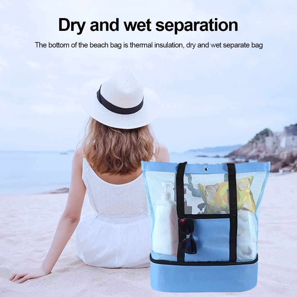 New 40*50cm Large Mesh Beach Tote Bag With Insulated Cooler Multifunctional Beach Food Insulation Packing Organizer Tools
New 40*50cm Large Mesh Beach Tote Bag With Insulated Cooler Multifunctional Beach Food Insulation Packing Organizer Tools