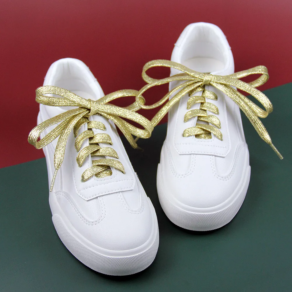 Glitter White Shoelaces of sneakers Metallic Shiny gold shoelace silver Flat shoe laces sports running shoe lacing Man Women
Glitter White Shoelaces of sneakers Metallic Shiny gold shoelace silver Flat shoe laces sports running shoe lacing Man Women