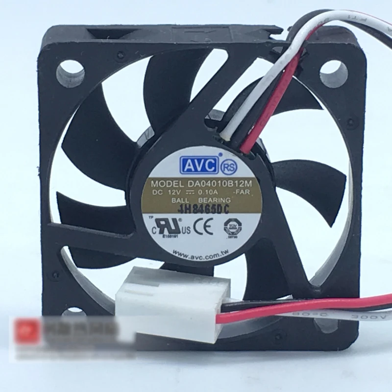 

AVC DA04010B12M DC 12V 0.1A 40x40x10mm 4cm 3-wires Server Cooling Fan