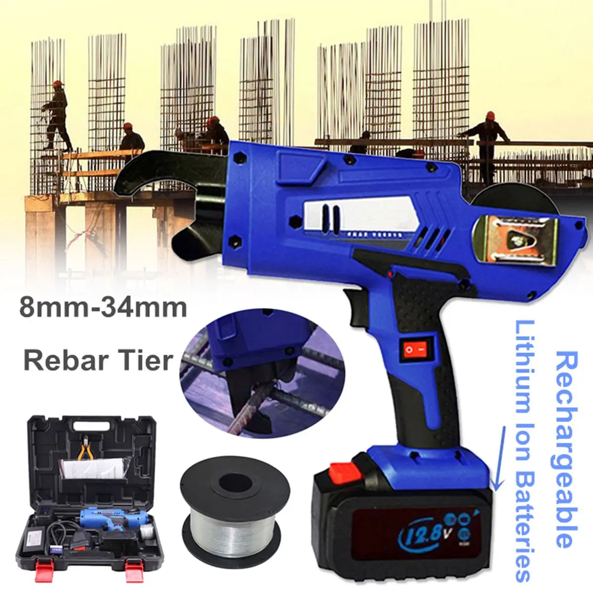 Automatic Rebar Tier Tying Tool Machine Cordless Rechargeable Battery Electric Rebar Tying Machine Tool Set For Building Project 
Automatic Rebar Tier Tying Tool Machine Cordless Rechargeable Battery Electric Rebar Tying Machine Tool Set For Building Project