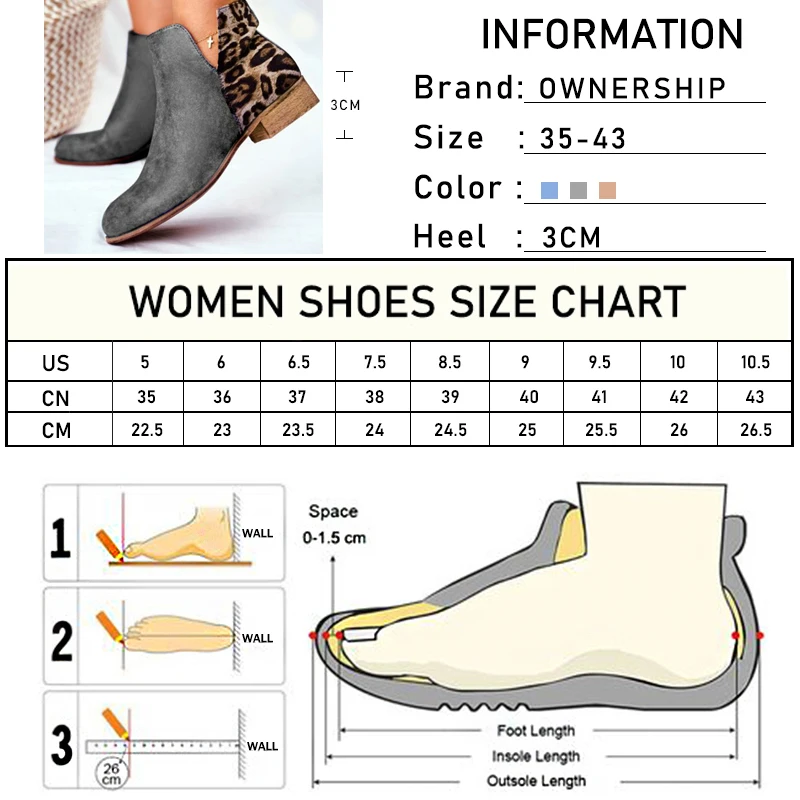 Woman Vintage Leopard Low Heels Women Retro PU Leather Ankle Boots 2020 Women's Zip Ladies Shoes Female Short Boots Plus Size 43
Woman Vintage Leopard Low Heels Women Retro PU Leather Ankle Boots 2020 Women's Zip Ladies Shoes Female Short Boots Plus Size 43