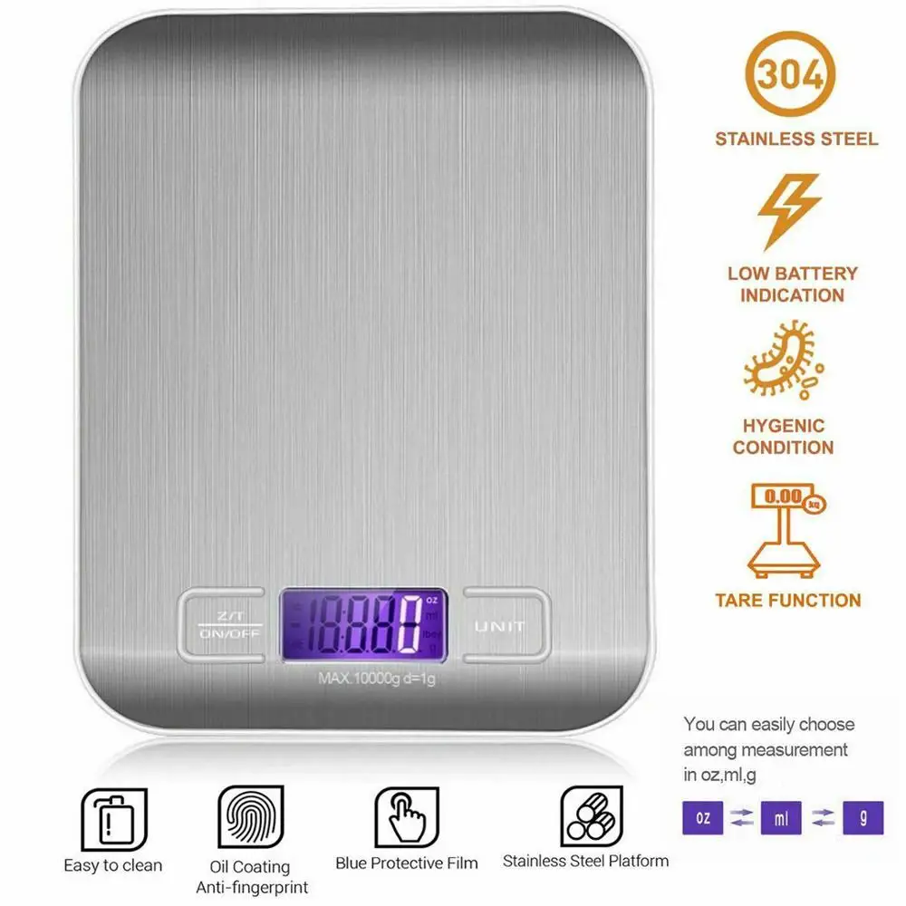 Электронные кухонные весы из нержавеющей стали, бытовые портативные цифровые весы с ЖК-дисплеем, пищевые Кондитерские весы для выпечки, изм...
Электронные кухонные весы из нержавеющей стали, бытовые портативные цифровые весы с ЖК-дисплеем, пищевые Кондитерские весы для выпечки, изм...