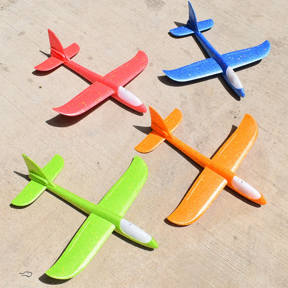 

Aircraft Hand Throw LED Light Up Glider Airplane Model Toy Manual Throwing Foam Glider Plane Dual Flight Modes For Kids
