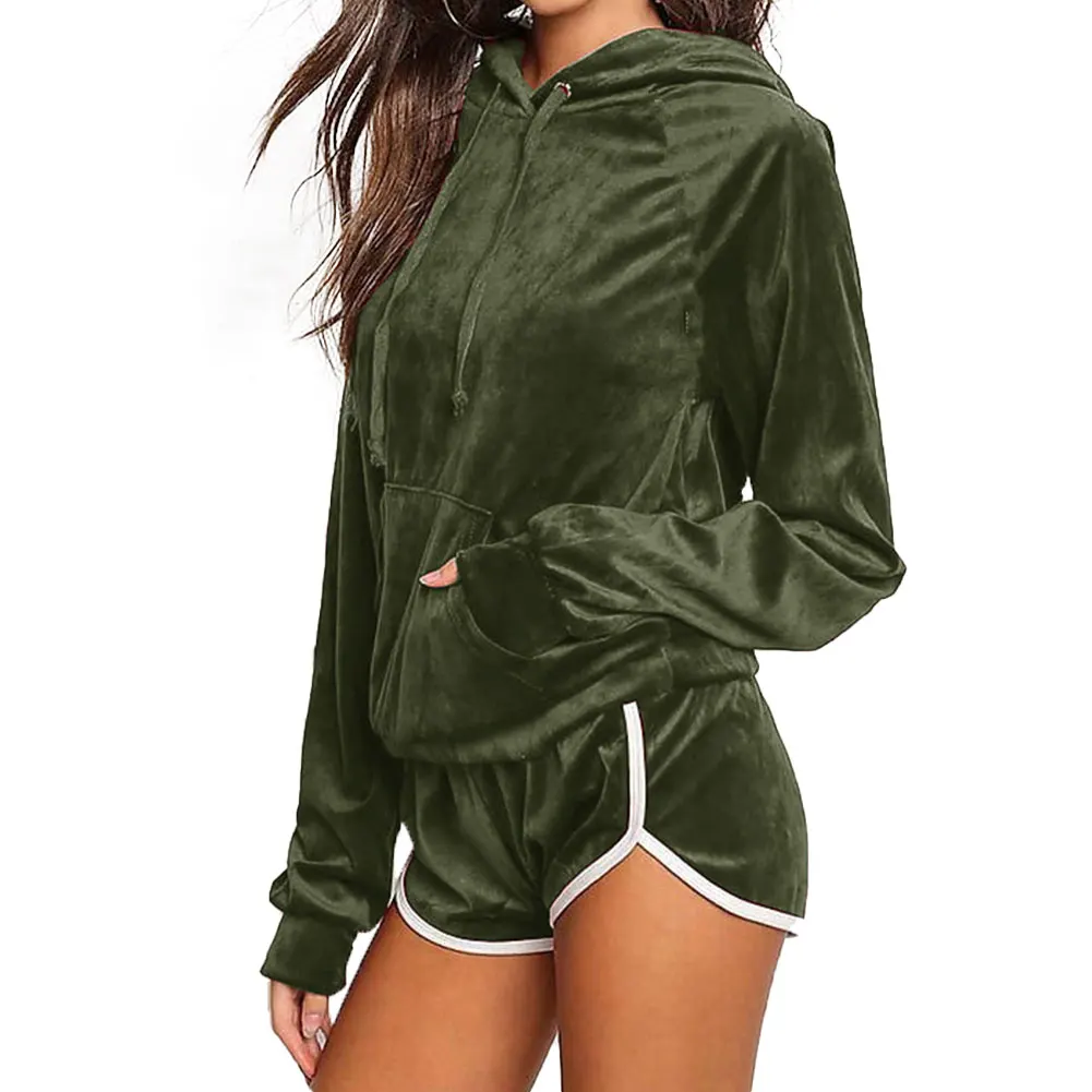 Женская одежда из 2 предметов, жилет с капюшоном, с длинными рукавами, пуловер со шнурком Топ/шорты спортивный костюм теплая куртка карман ук...
Женская одежда из 2 предметов, жилет с капюшоном, с длинными рукавами, пуловер со шнурком Топ/шорты спортивный костюм теплая куртка карман ук...