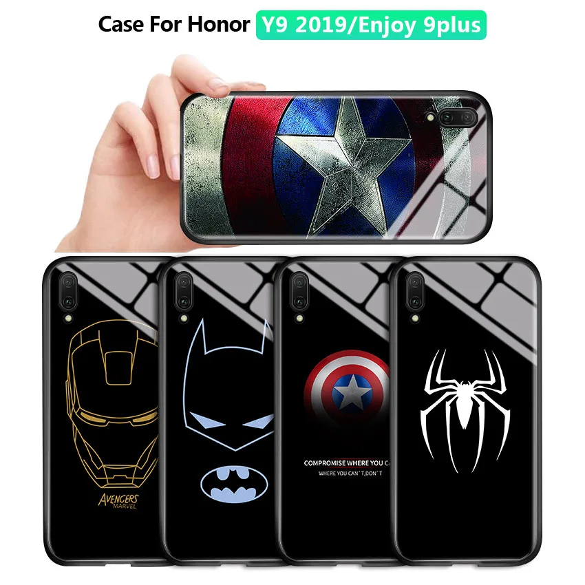 Жесткий чехол для Huawei Y9 Prime 2019 Enjoy 10 plus Marvel Ironman ударопрочный накладка из