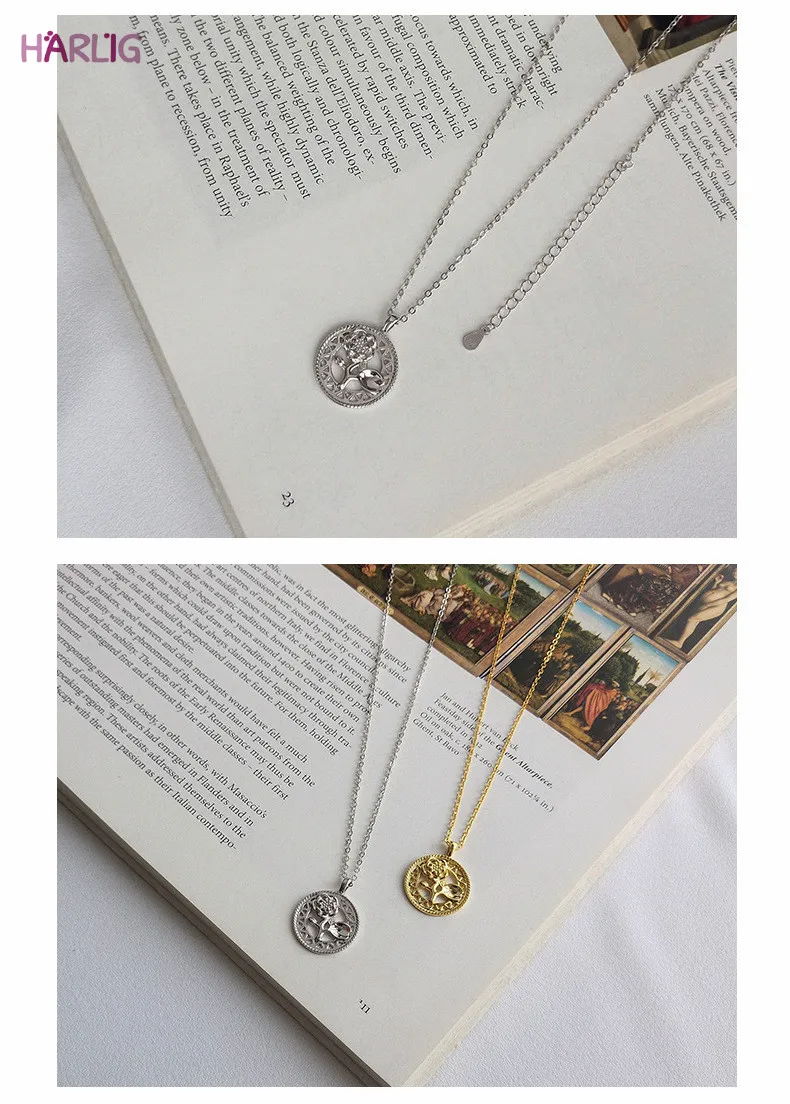 Harlig sterling silver 925 gold color coin necklace for women allergy free fashion jewelry trendy style
Harlig sterling silver 925 gold color coin necklace for women allergy free fashion jewelry trendy style