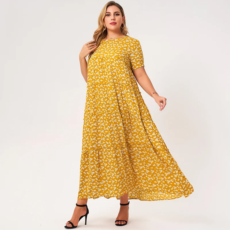 Summer New Women's Fashion Sweet Wood Ears Cotton Printed Round Neck Short-sleeved Comfortable Home Wear Loose Dress
Summer New Women's Fashion Sweet Wood Ears Cotton Printed Round Neck Short-sleeved Comfortable Home Wear Loose Dress