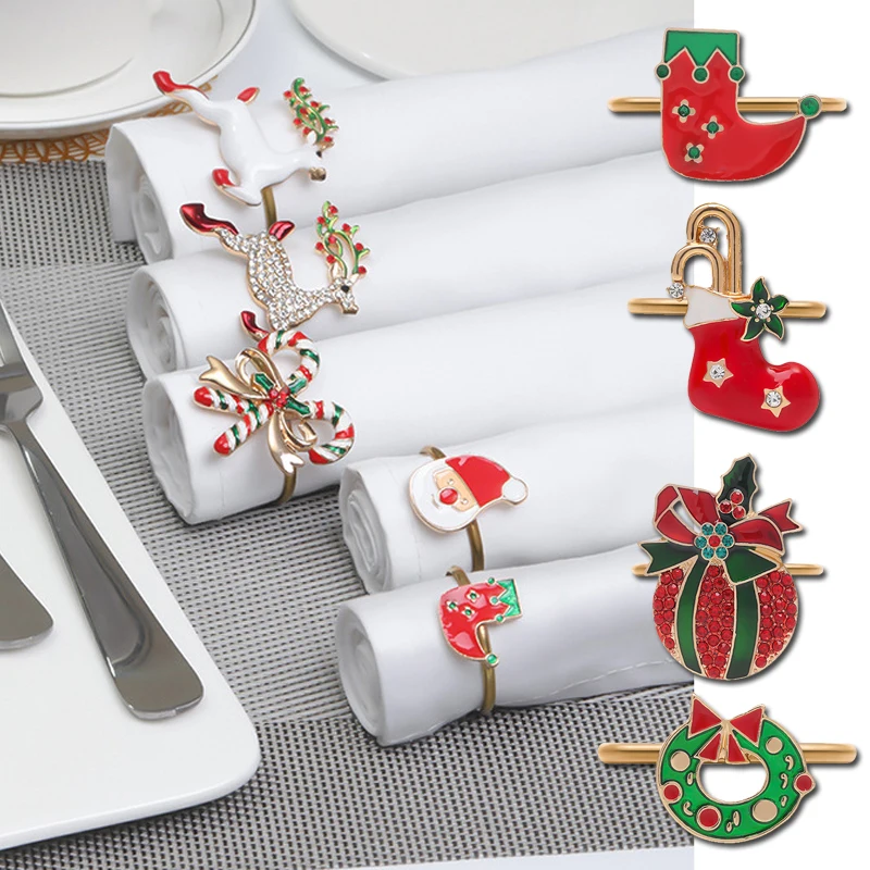 Metal Christmas Tree Napkin Buckle Bow Flower Wreath Mouth Ring Napkin Ring Wedding Hotel Party Table Supplies Circle Decoration
Metal Christmas Tree Napkin Buckle Bow Flower Wreath Mouth Ring Napkin Ring Wedding Hotel Party Table Supplies Circle Decoration