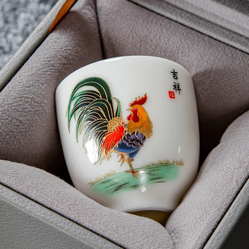 Chinese Ceramic Teacup Meditation Cup Hand Painted Flowers and Birds Tea Bowl Tie Guanyin Puɾr Master set Accessories |