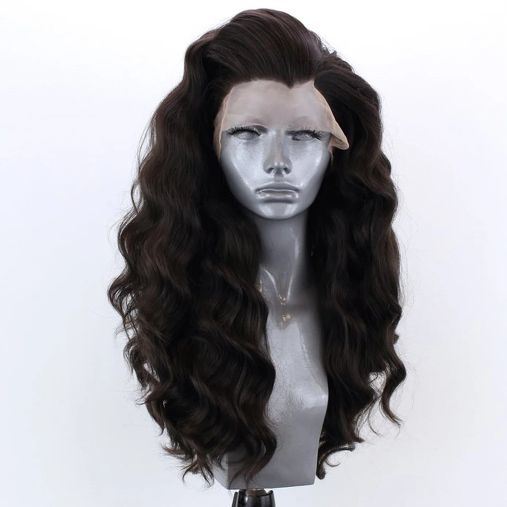 Charisma Body Wave Lace Front Wig Dark Brown Syntehtic Wigs for Black Women Natural Hairline Cospaly | Шиньоны и парики