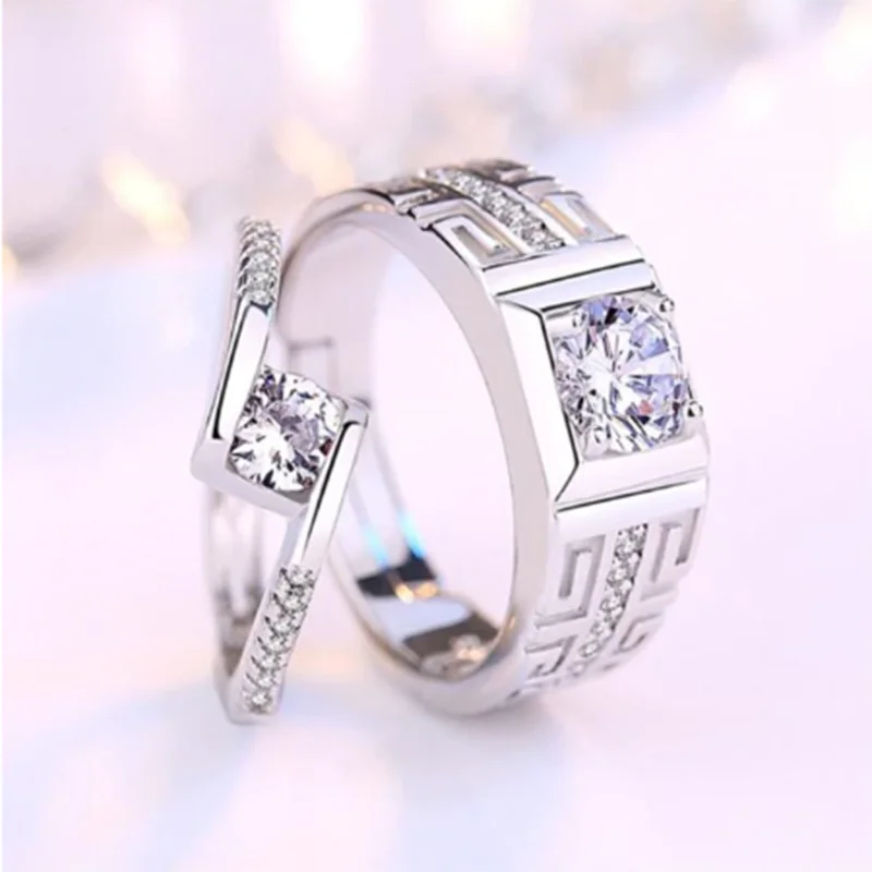Foydjew Men's Simulated Diamond Rings Crystal Zircon Open Wedding Ring Silver-plated Jewelry European American Couple Pair Rings
Foydjew Men's Simulated Diamond Rings Crystal Zircon Open Wedding Ring Silver-plated Jewelry European American Couple Pair Rings