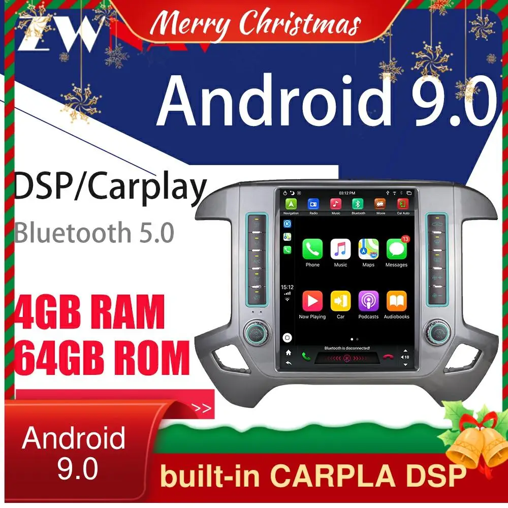 Для Chevrolet Silverado GMC 2014 + вертикальный экран Tesla Style 12,1 ''1Din Android 9 навигация автомобильное радио px6 carplay
Для Chevrolet Silverado GMC 2014 + вертикальный экран Tesla Style 12,1 ''1Din Android 9 навигация автомобильное радио px6 carplay