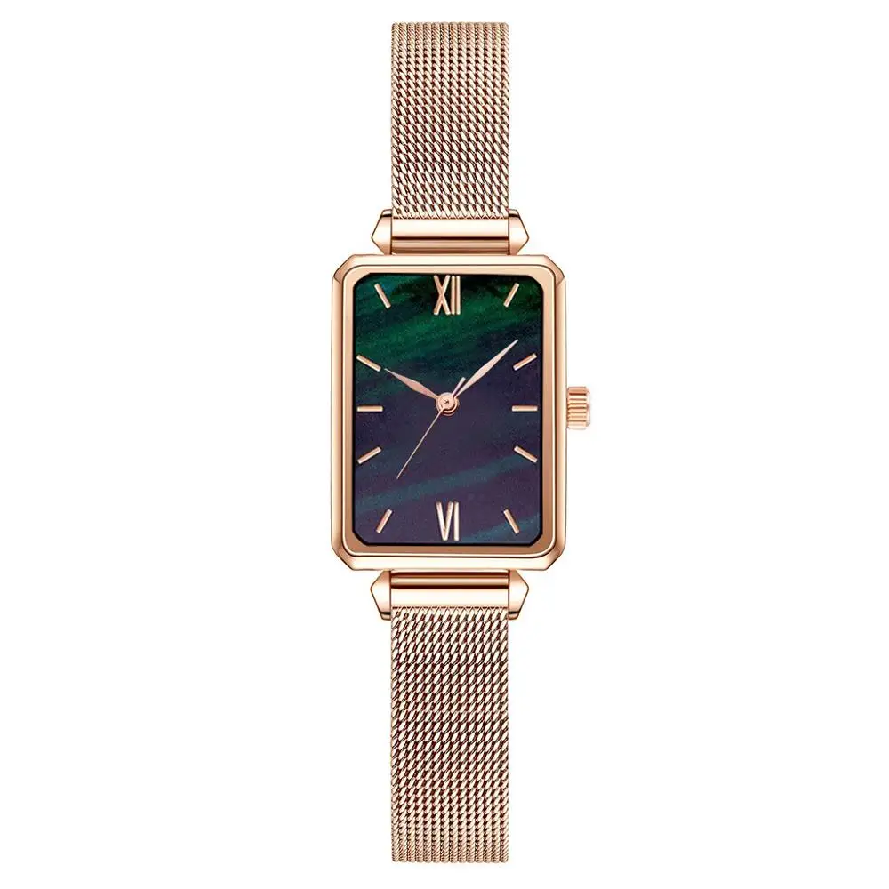 Rectangle Women Fashion Watches Elegant Ladies Quartz Wristwatches Luxury Black Gradient Green Simple Female Watch Mesh Clock
Rectangle Women Fashion Watches Elegant Ladies Quartz Wristwatches Luxury Black Gradient Green Simple Female Watch Mesh Clock