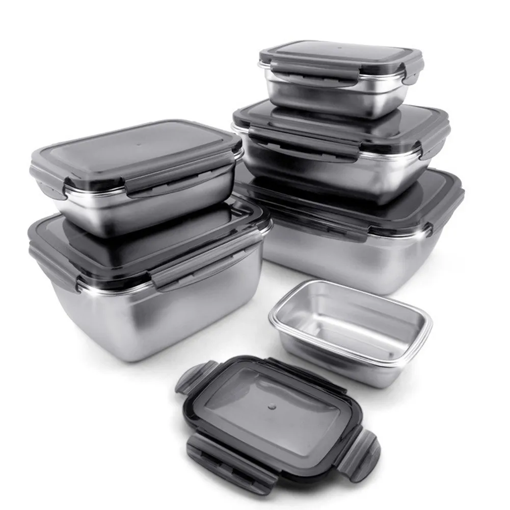 Stainless Steel Lunch Bento Box With Lid Sealed Food Fruit Storage Container Refrigerator Fresh-Keeping Boxes Kitchen Tableware
Stainless Steel Lunch Bento Box With Lid Sealed Food Fruit Storage Container Refrigerator Fresh-Keeping Boxes Kitchen Tableware