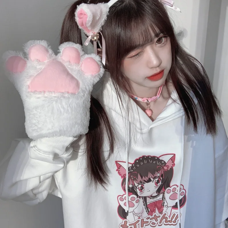 Lolita Kawaii Fashion Women Anime Hoodies Cute Cat Girls Graphic Print Hooded Sweatshirt Sweet Oversized Warm Pullover Outerwear
Lolita Kawaii Fashion Women Anime Hoodies Cute Cat Girls Graphic Print Hooded Sweatshirt Sweet Oversized Warm Pullover Outerwear