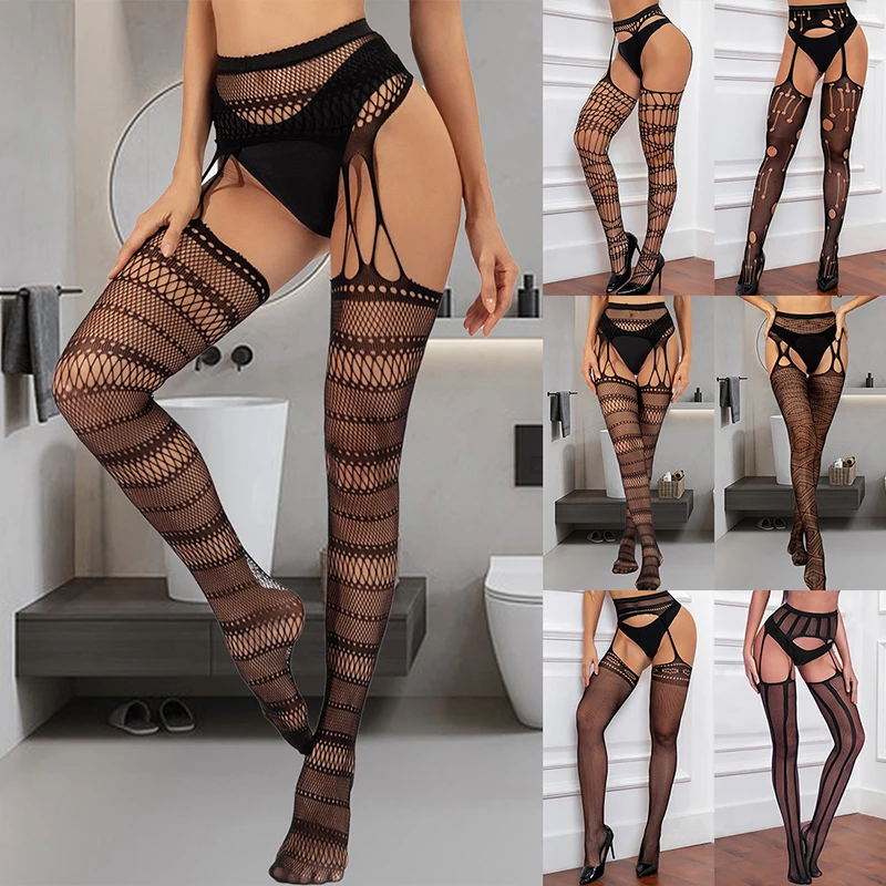 

Thigh Highs Tights Lingerie Fishnet Stocking Sexy Lace Top Suspender Sheer Intimates Erotic Bodysuit Pantyhose Games